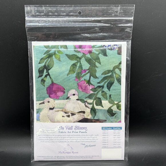 McKenna Ryan In Full Bloom “Dippity Duo”Fabric Art Print Panel Just add Stitches - Picture 1 of 4